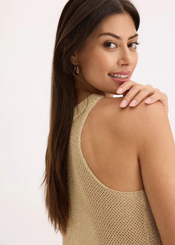 Strikket topp i glittergarn, bonprix