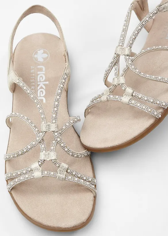 Komfort-remsandaler med glitter fra Rieker, Rieker