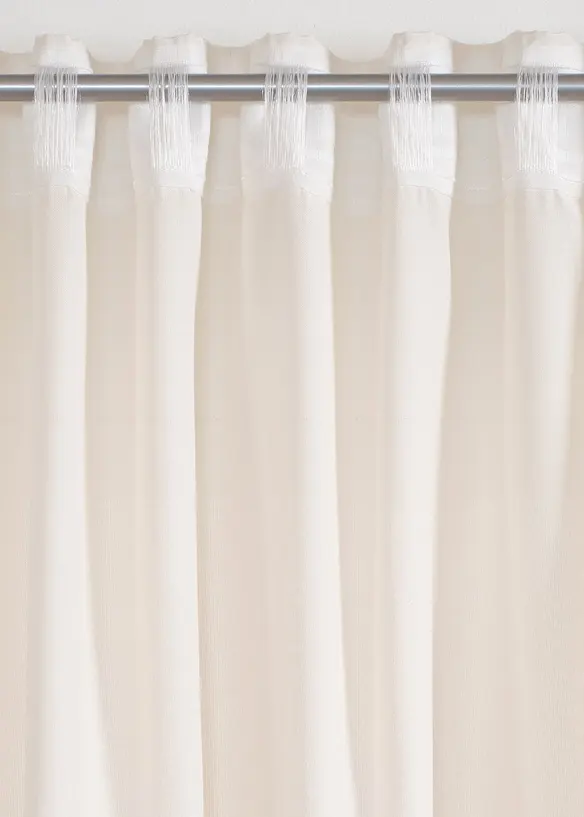 Gardin med resirkulert polyester i lin-look (1-pack), bonprix