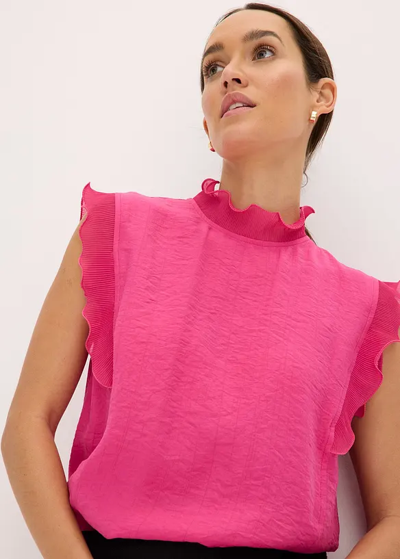 Bluse med volanger, bonprix