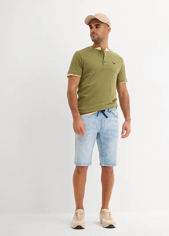 Pull on-bermudashorts i lett denim med stretch, Slim Fit, bonprix