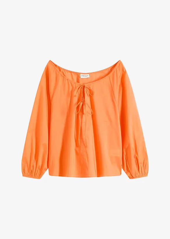 Bluse i ren &oslash;kologisk bomull, bonprix