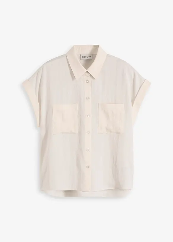 Kortermet bluse i lett materialmiks med lyocell, bonprix