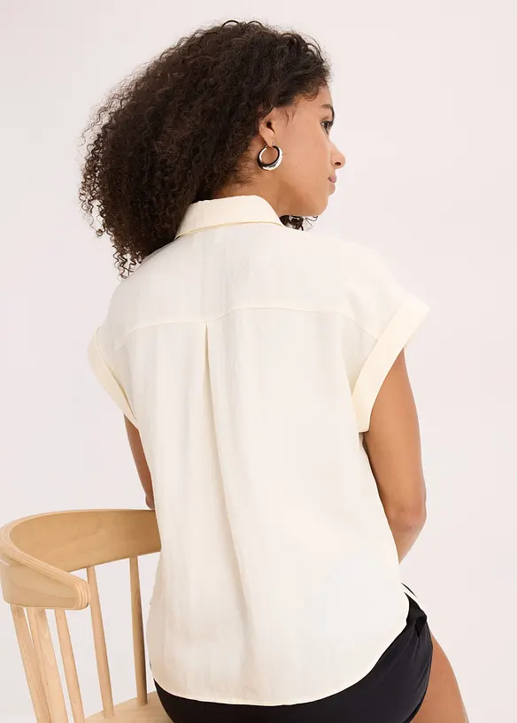 Kortermet bluse i lett materialmiks med lyocell, bonprix