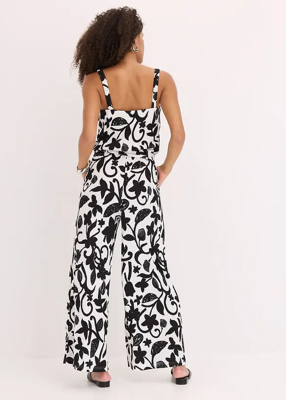 Jumpsuit i strukturert jersey med trykt mønster, bonprix