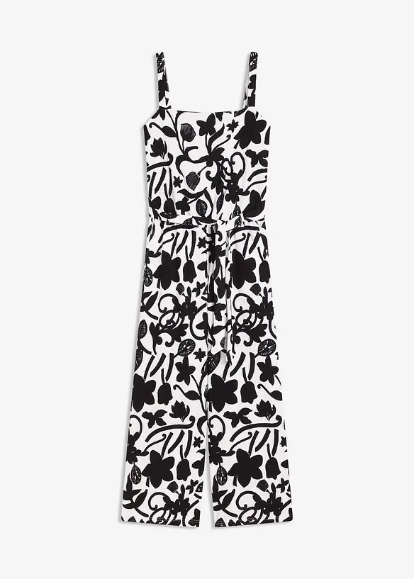 Jumpsuit i strukturert jersey med trykt mønster, bonprix