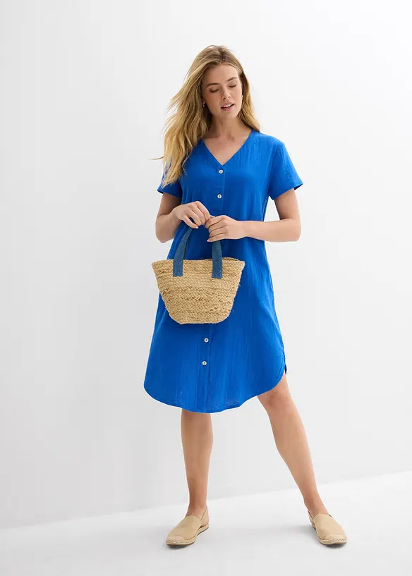 Skjortekjole i myk musselin, bonprix