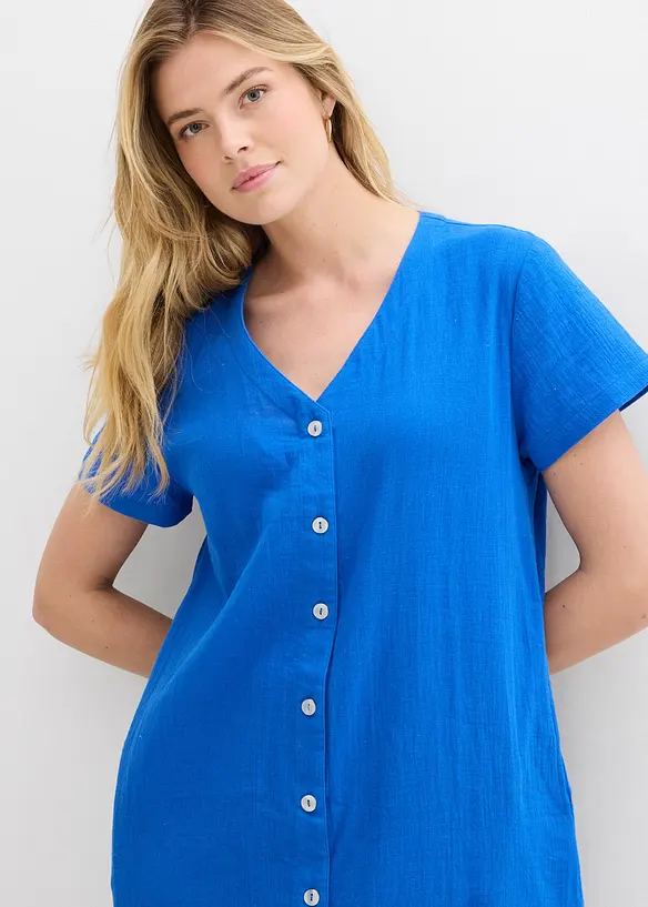 Skjortekjole i myk musselin, bonprix