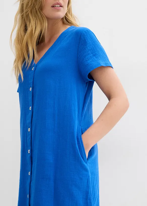 Skjortekjole i myk musselin, bonprix