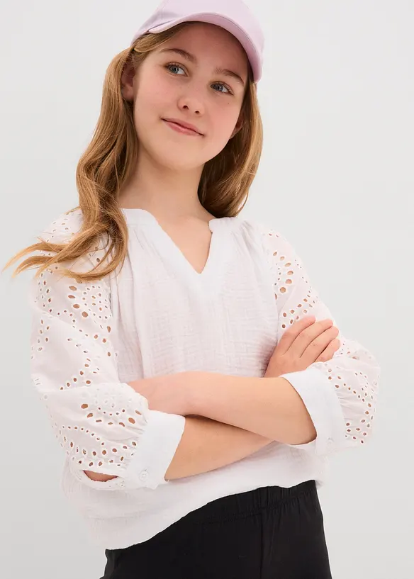 Sykkelbukse i &oslash;kologisk bomull med elastan (2-pack), bonprix