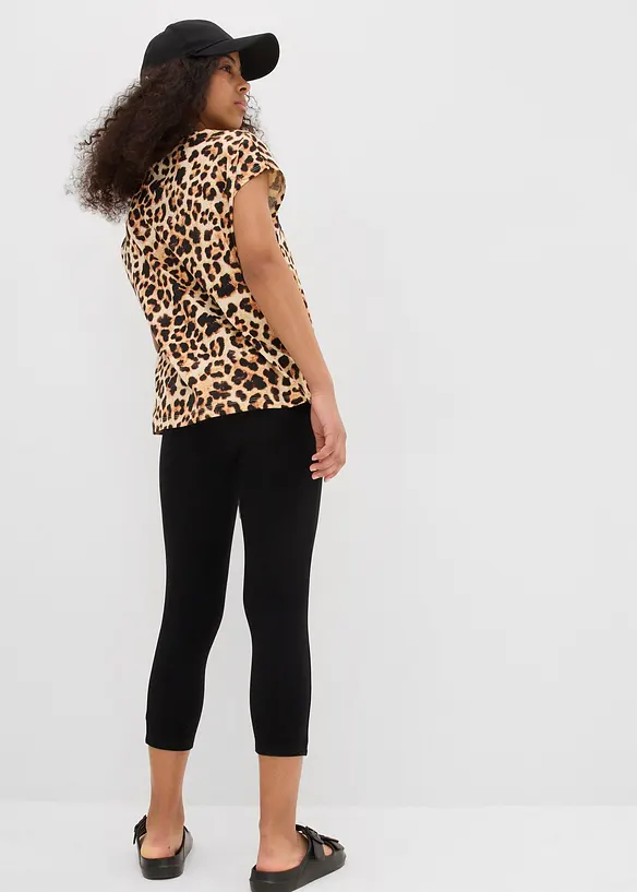 Caprileggings i økologisk bomull med elastan (2-pack), bonprix