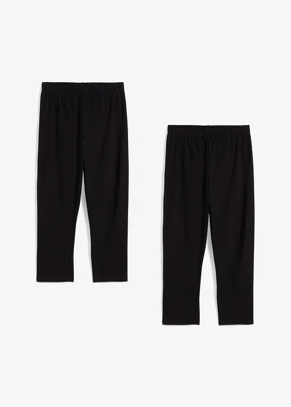 Caprileggings i økologisk bomull med elastan (2-pack), bonprix