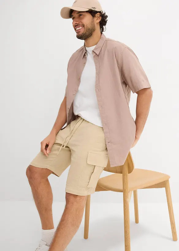Regular Fit bermudashorts av luftig musselin, bonprix