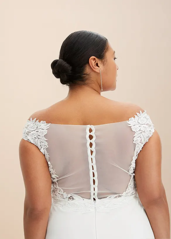 Carmen-brudekjole med blonder, bonprix