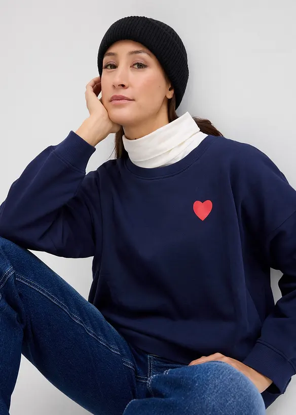 2-i-1-mammasweatshirt i økologisk bomull, bonprix