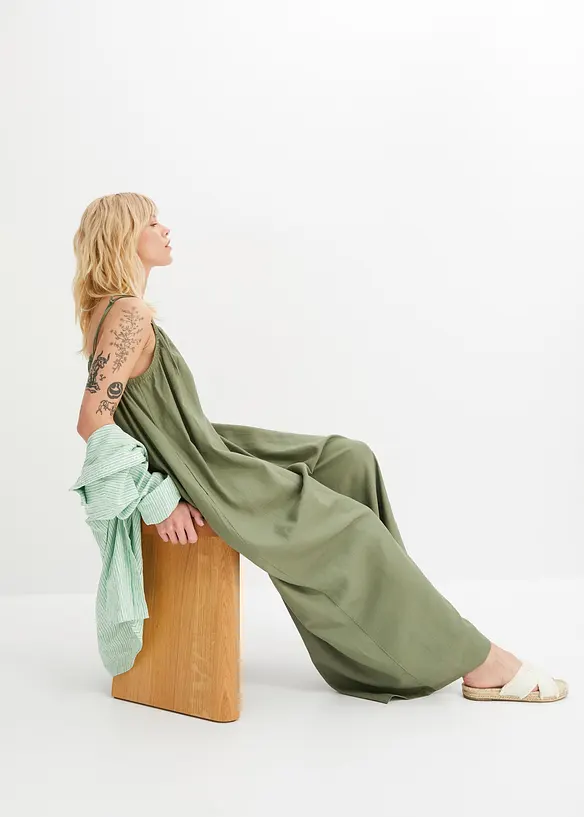 Jumpsuit i lett lin-viskose-miks, bonprix