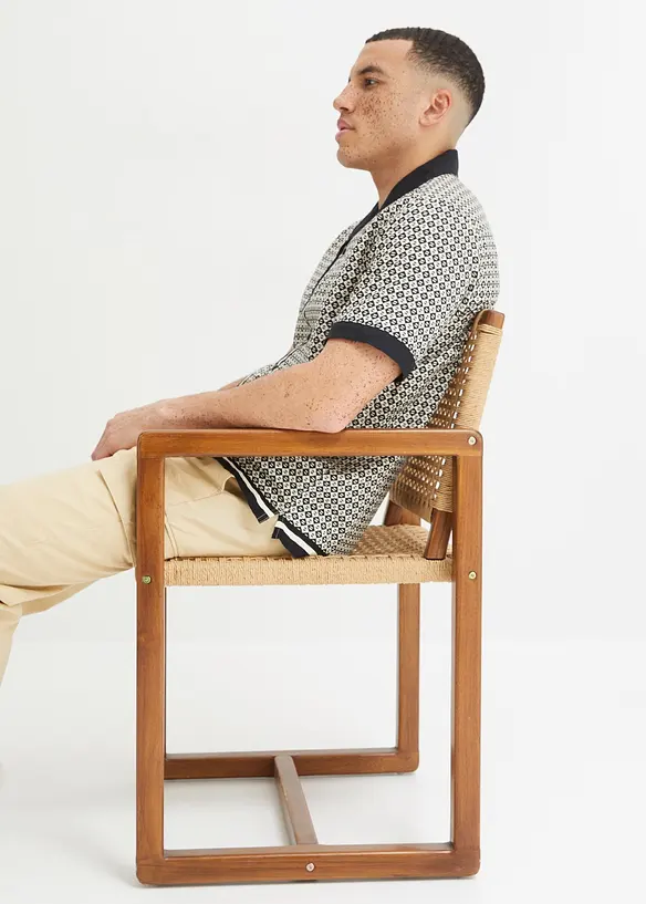 Kortermet skjorte med lin, bonprix