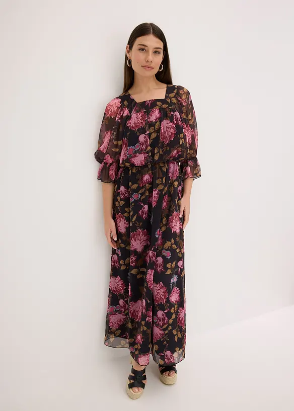 Maxikjole i chiffon, bonprix