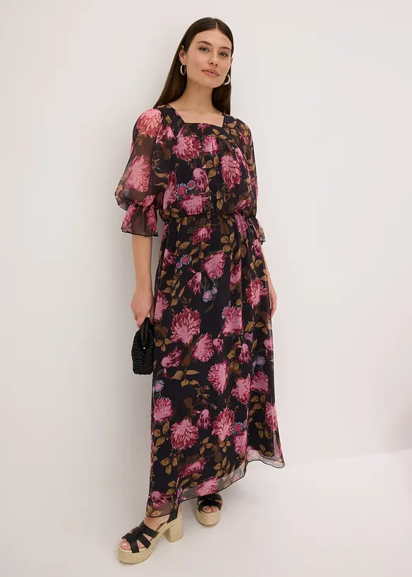 Maxikjole i chiffon, bonprix