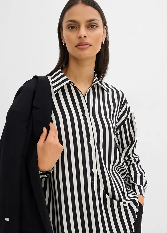 Skjortebluse i fin sateng, bonprix