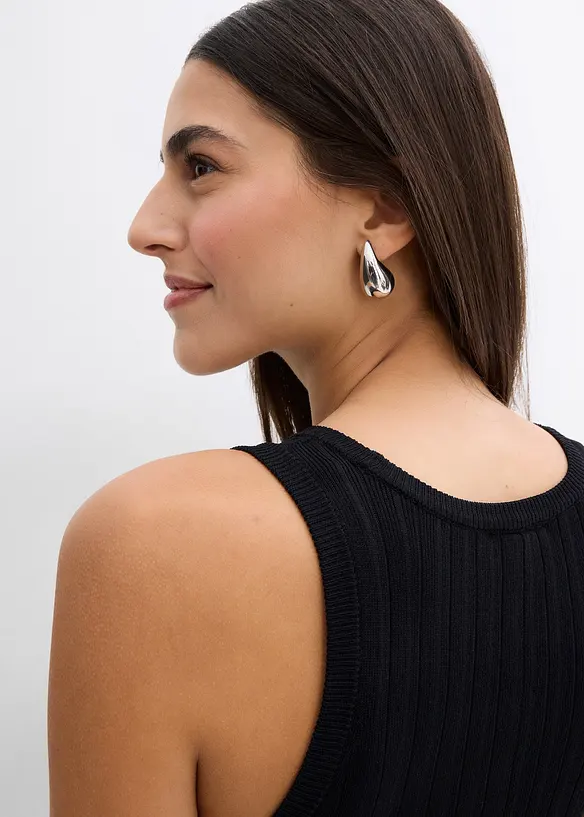 Strikket kjole i viskosemiks og A-fasong, bonprix