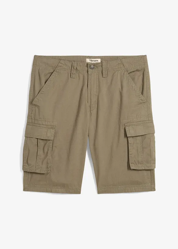 Bermudashorts i 100% bomull med cargolommer, Relaxed Fit, bonprix