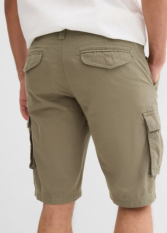 Bermudashorts i 100% bomull med cargolommer, Relaxed Fit, bonprix