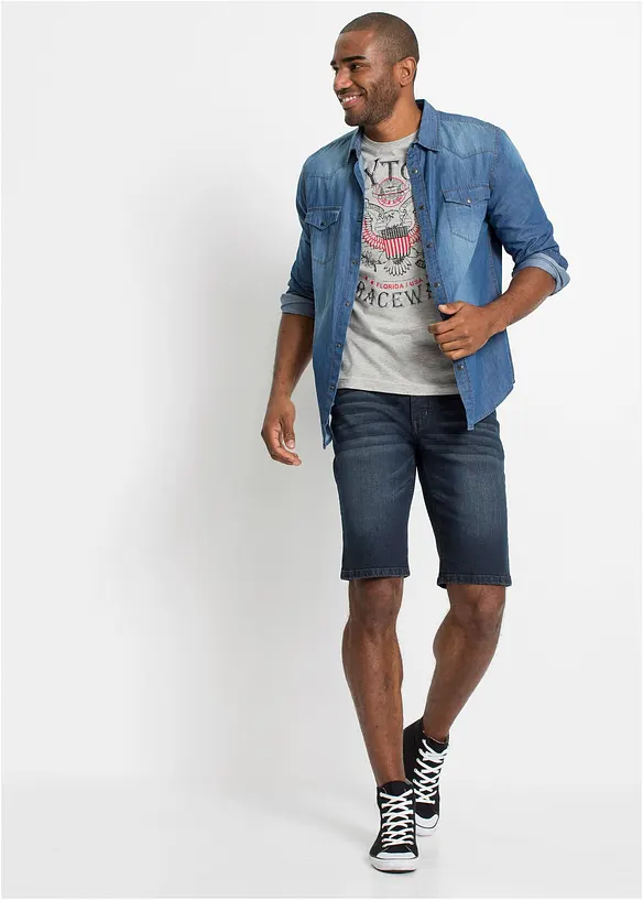 Bermudashorts i denim med stretch, Slim Fit, bonprix