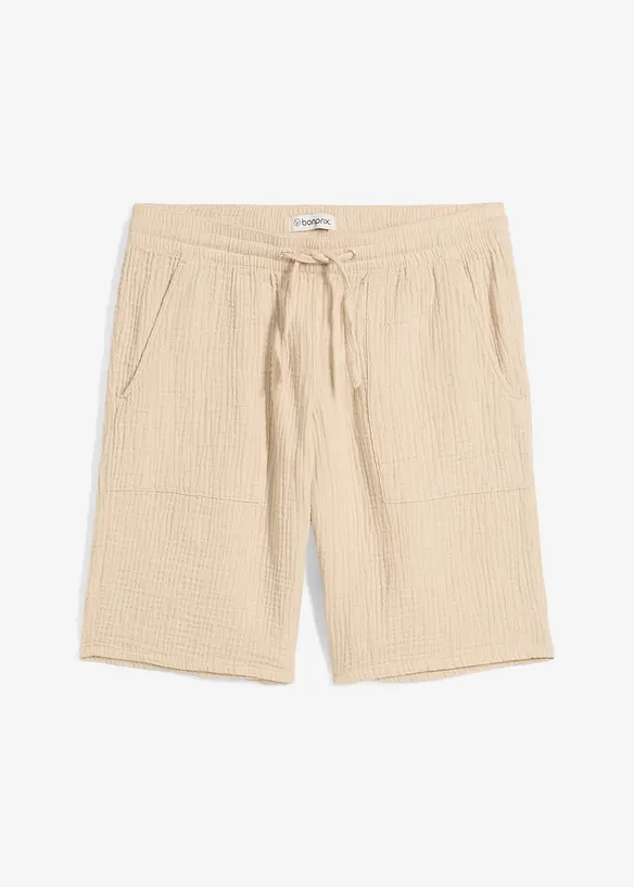 Slip on-bermudashorts av musselin, bonprix