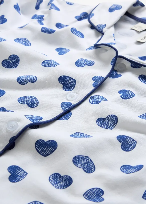 Kort pyjamas med myk økologisk bomull (2-delt sett), bonprix