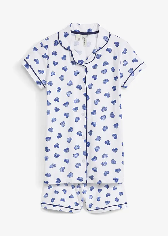 Kort pyjamas med myk økologisk bomull (2-delt sett), bonprix