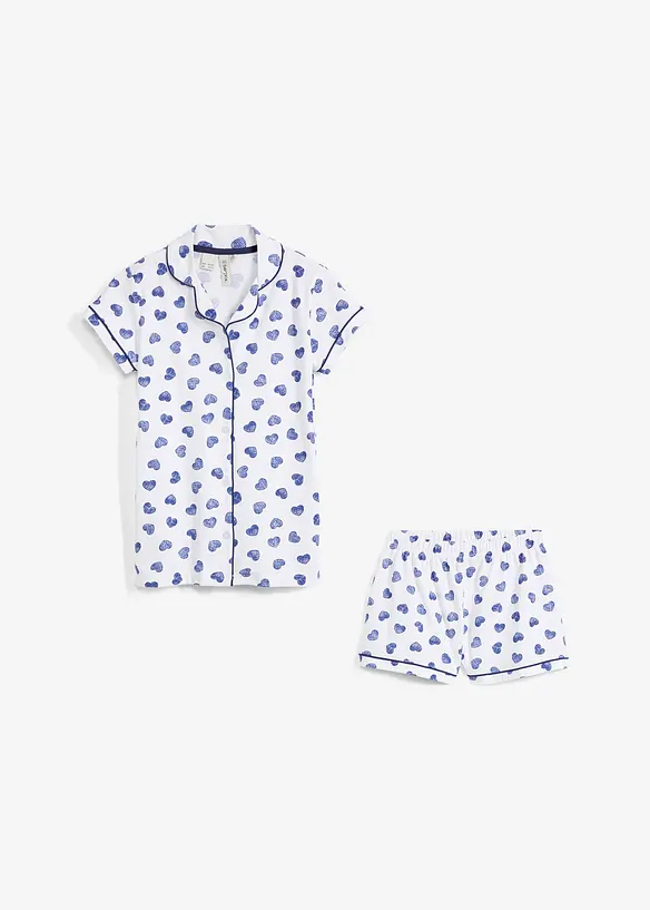 Kort pyjamas med myk økologisk bomull (2-delt sett), bonprix