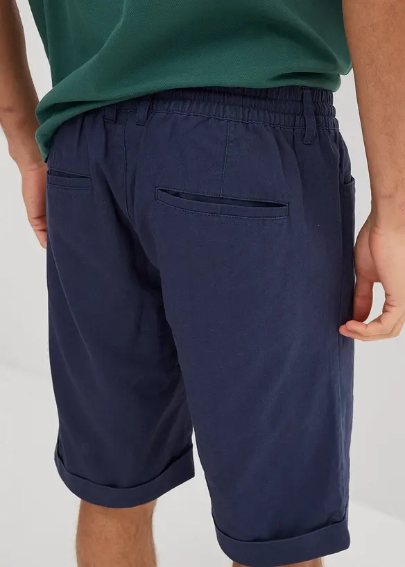 Pull on-bermudashorts i luftig linmiks, Regular Fit, bonprix