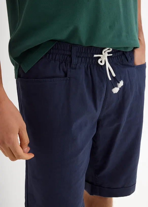 Pull on-bermudashorts i luftig linmiks, Regular Fit, bonprix