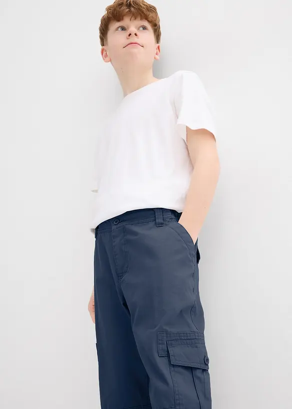 Bukse i 100% bomull og 3/4-lengde, Loose Fit, bonprix