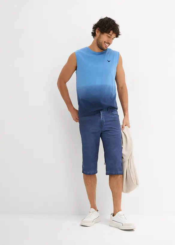 Lang bermudashorts med stretch i vasket look, Regular Fit, bonprix