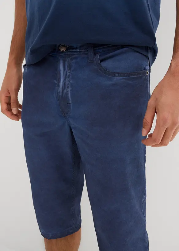 Lang bermudashorts med stretch i vasket look, Regular Fit, bonprix