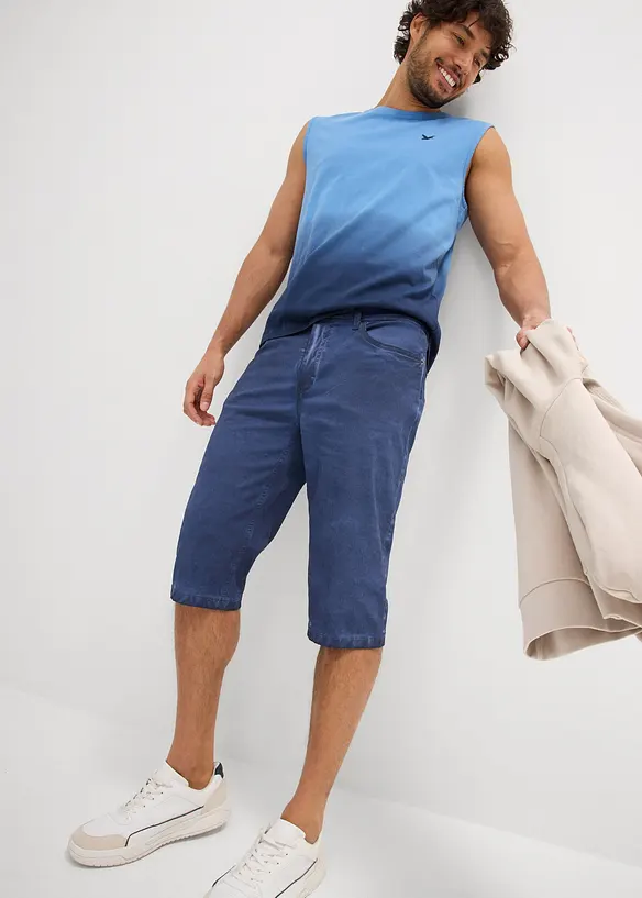 Lang bermudashorts med stretch i vasket look, Regular Fit, bonprix