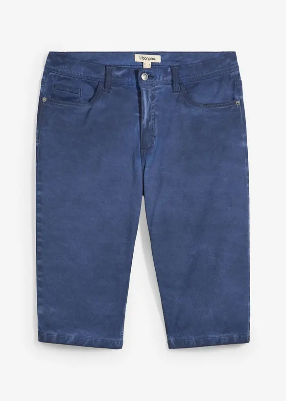 Lang bermudashorts med stretch i vasket look, Regular Fit, bonprix