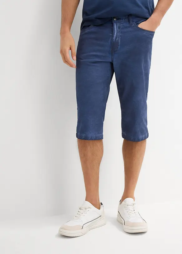 Lang bermudashorts med stretch i vasket look, Regular Fit, bonprix