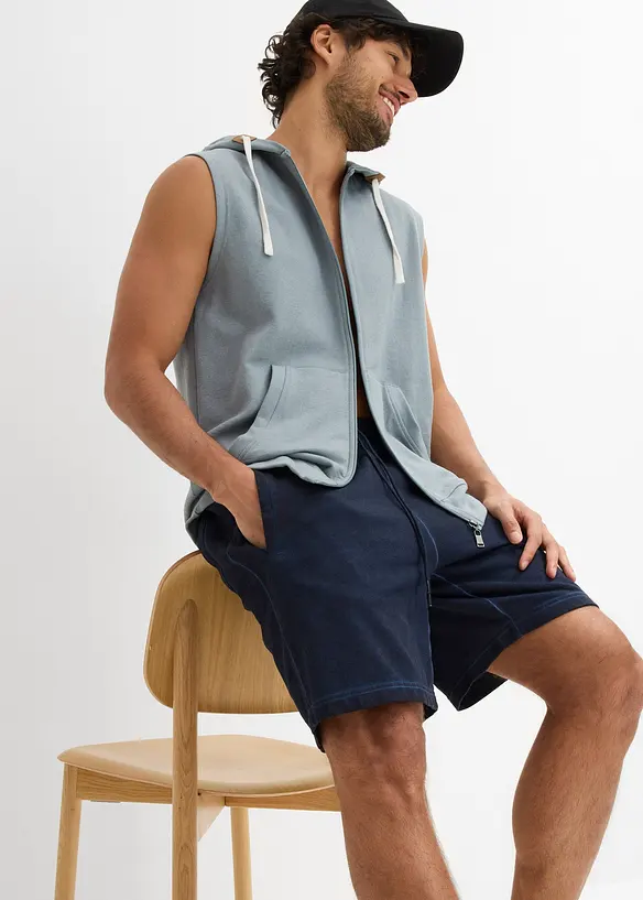 Sweat bermudashorts i vasket look, bonprix