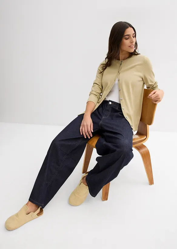 Cardigan med rund hals, bonprix