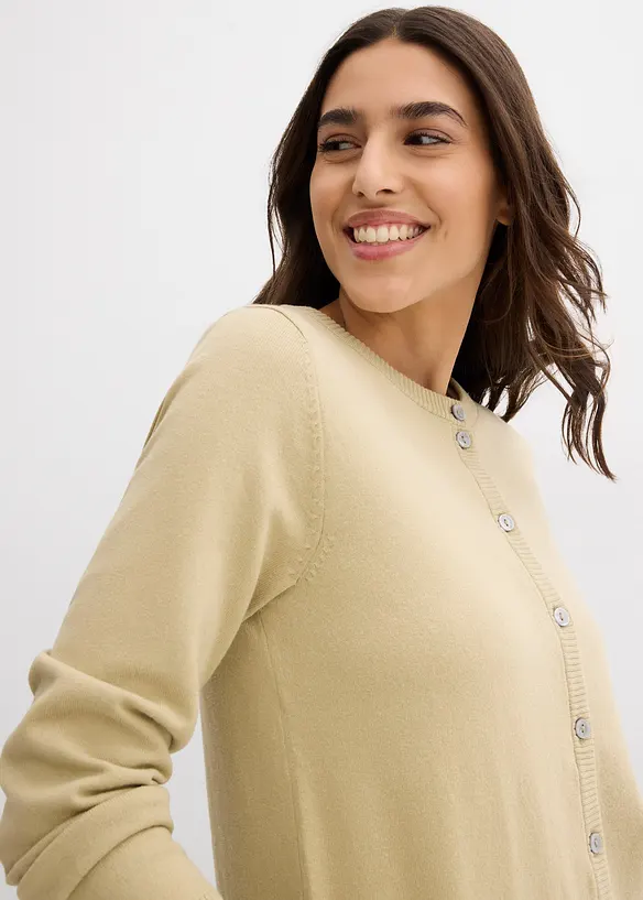 Cardigan med rund hals, bonprix