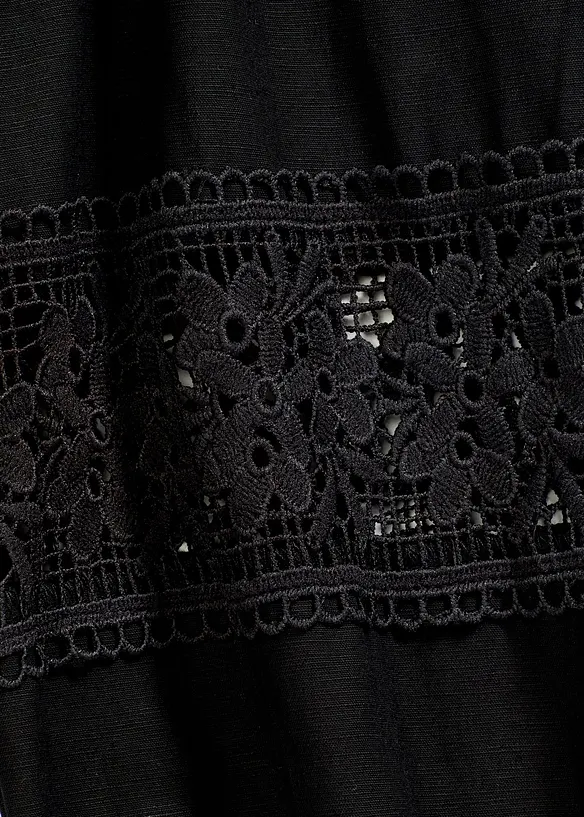 Kortermet bluse med linandel, bonprix
