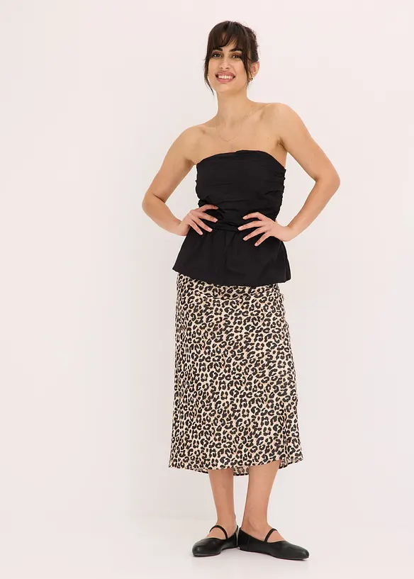 Bandeau-bluse med ballongsøm, bonprix