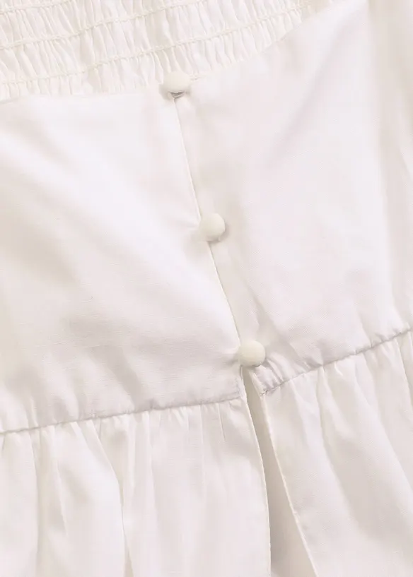 Bluse med puffermer og knapper, bonprix