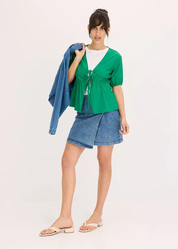 Bluse med sløyfer, bonprix