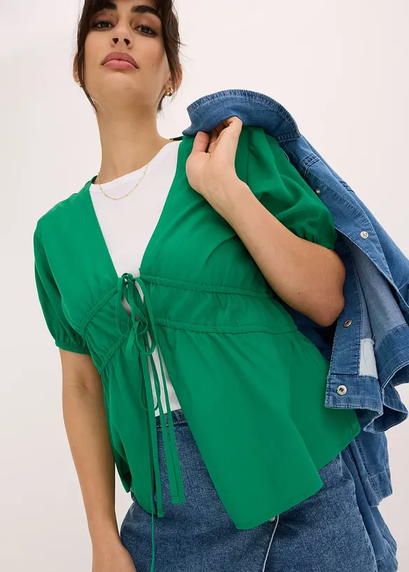 Bluse med sløyfer, bonprix
