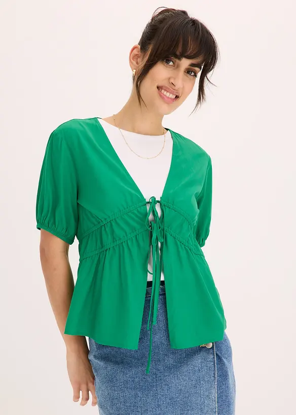 Bluse med sløyfer, bonprix