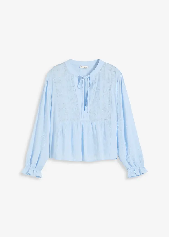 Bluse med hullbroderi, bonprix